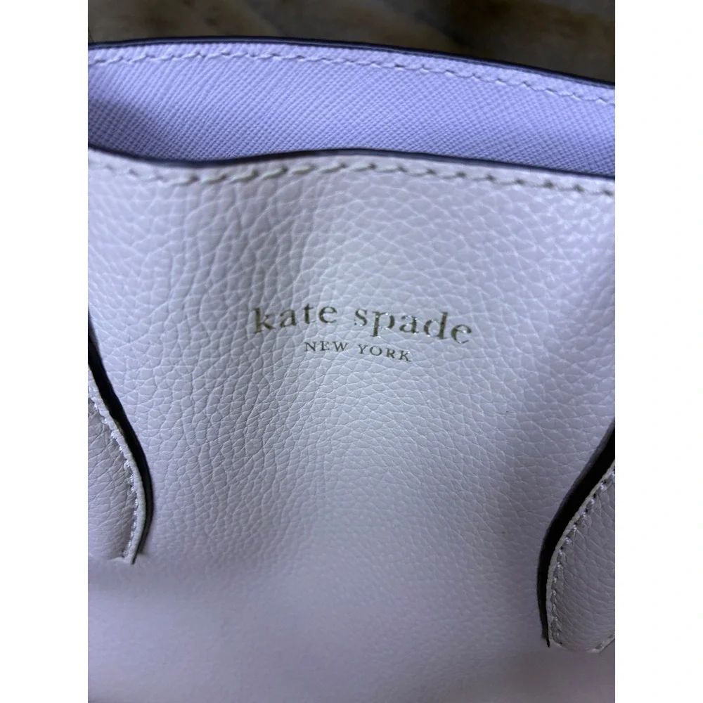 Kate Spade New York Pebbled Leather Small Satchel Crossbody Bag Pink Lavender